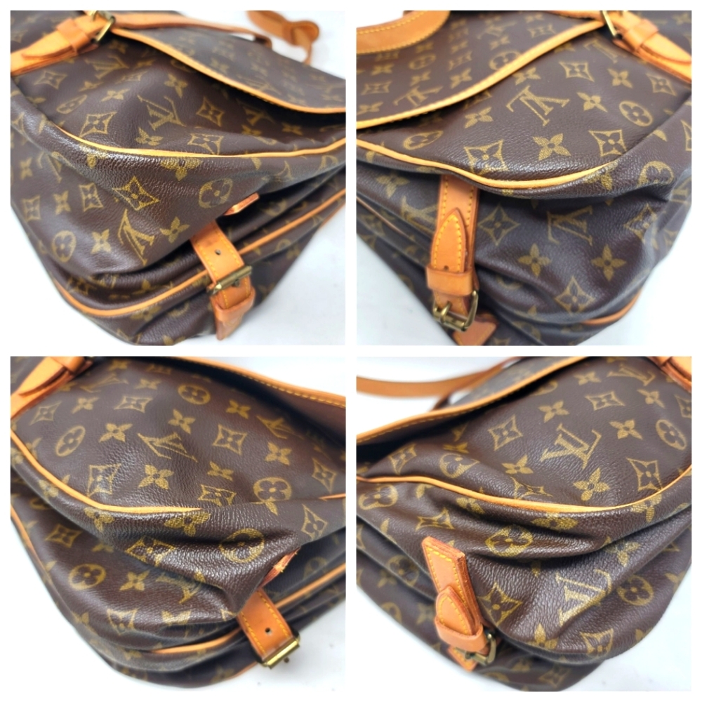Louis Vuitton Saumur 35 Monogram Canvas Shoulder Crossbody Hand Bag Vintage Auth - Picture 10 of 14